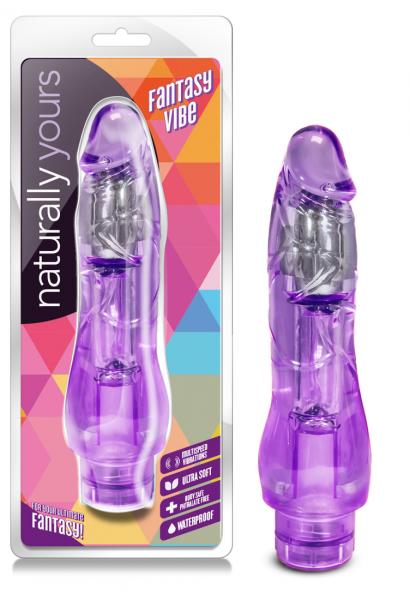 Fantasy Vibe 8.5 inches Vibrating Dildo Purple - Image 4