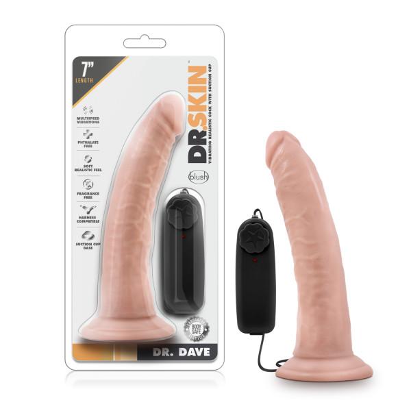 Dr. Dave 7 inches Vibrating Cock, Suction Cup Beige - Image 3