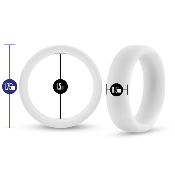 Performance Silicone Glo Cock Ring White Glow - Image 4