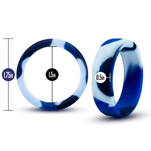Performance Silicone Camo Cock Ring Blue Camoflauge - Image 3
