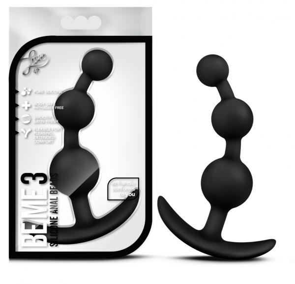 Luxe Be Me 3 Black Silicone Anal Beads - Image 3