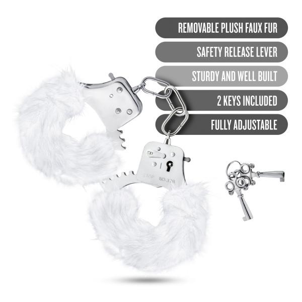 Temptasia Plush Fur Cuffs White Handcuffs - Image 2