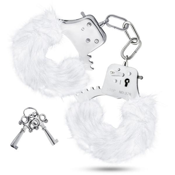 Temptasia Plush Fur Cuffs White Handcuffs - Image 4