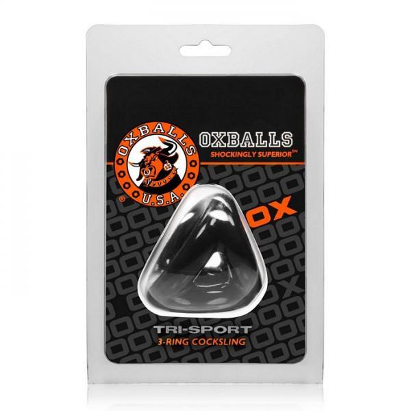 Oxballs Atomic Jock Tri-Sport 3 Ring Sling Cockring Black - Image 4