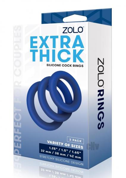 Zolo Extra Thick Silicone Cock Ring 3pk