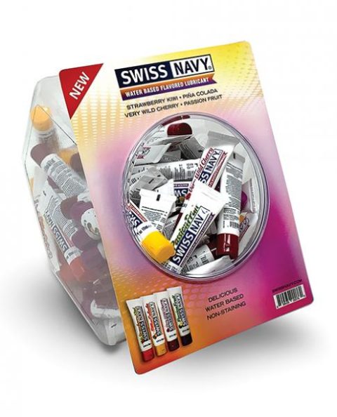 Swiss Navy Flavored Water Based Lubricant .33oz Asst. Bowl Of 100