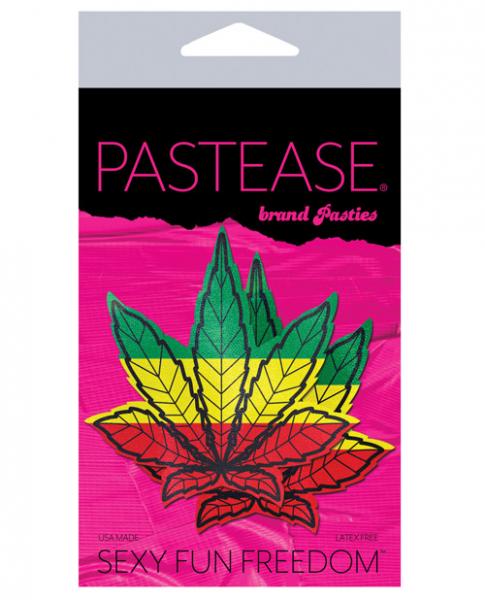 Pastease Marijuana Leaf Rasta Weed Pasties O/S - Image 2