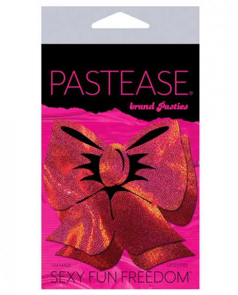 Pastease Hologram Bows Red Pasties - Image 2