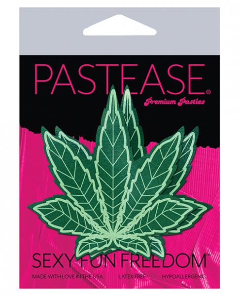 Pastease Marijuana Leaf Pasties Green O/S - Image 2