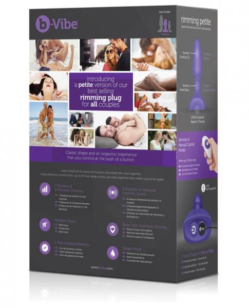 B-Vibe Rimming Petite Purple Butt Plug - Image 4