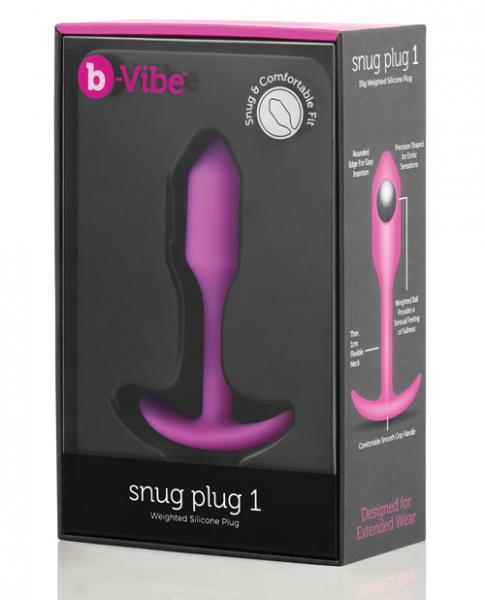 B-Vibe Snug Plug 1 1.94 ounces Weight Fuchsia - Image 3