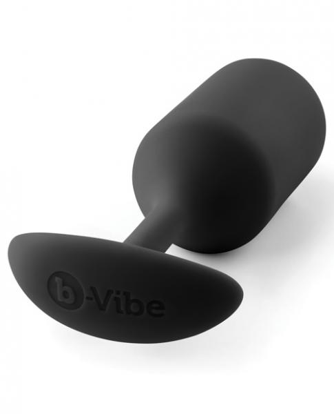 B-Vibe Snug Plug 3 Weighted 6.34 ounces Black - Image 4