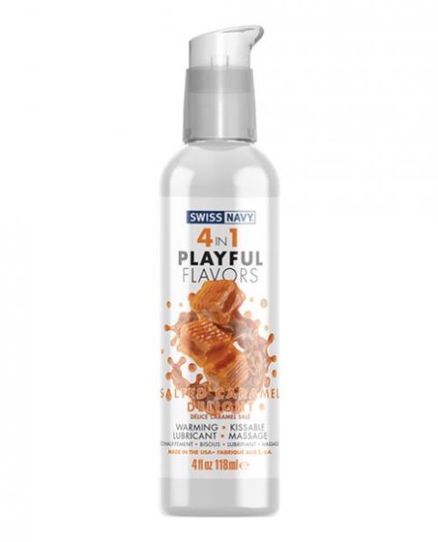 Swiss Navy 4 In 1 Playful Flavors - 4 Oz Salted Caramel Delight