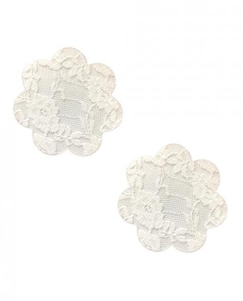 Neva Nude Lace Petal Flower Pasties - White O/s