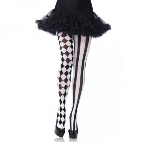 Harlequin Pantyhose O/s Black/white
