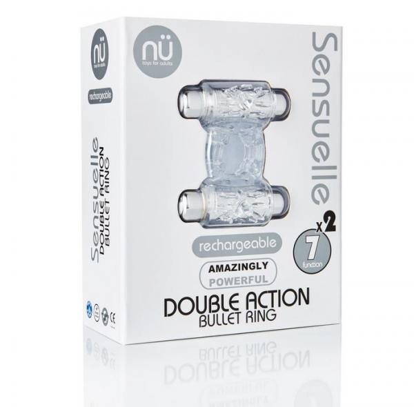 Sensuelle Double Action Clear Vibrating Ring - Image 2