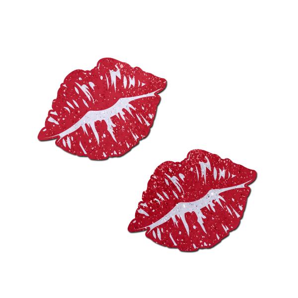 Pastease Sparkly Red Kissing Lips Pasties - Image 2