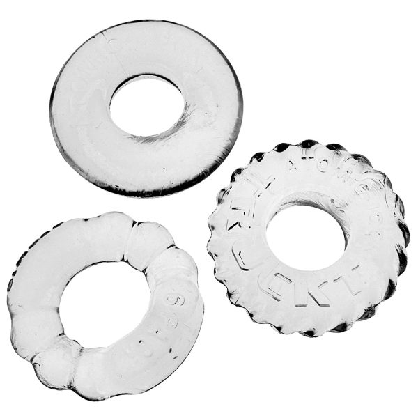 BONEMAKER 3-pack boner cockring kit - CLEAR - Image 3