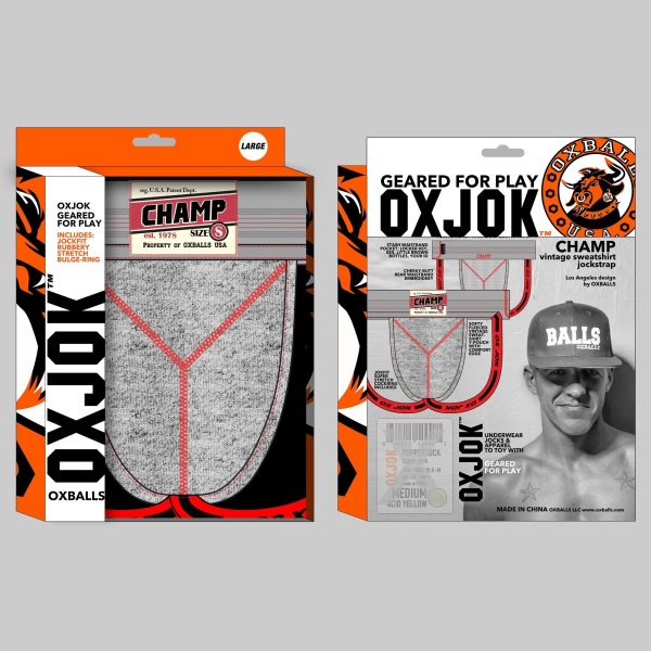 CHAMP, vintage sweatshirt jockstrap, GRAY HEATHER, LARGE - Image 2