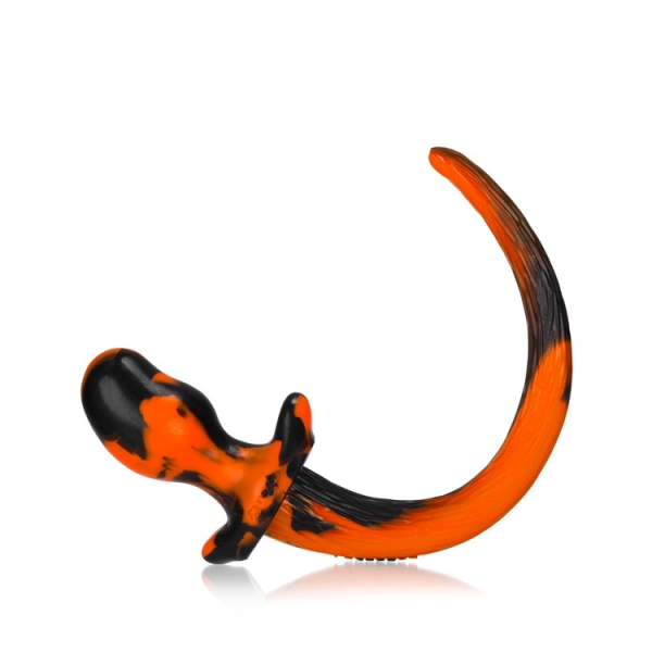 BULLDOG, puppy tail buttplug, ORANGE SWIRL, Large - Image 2