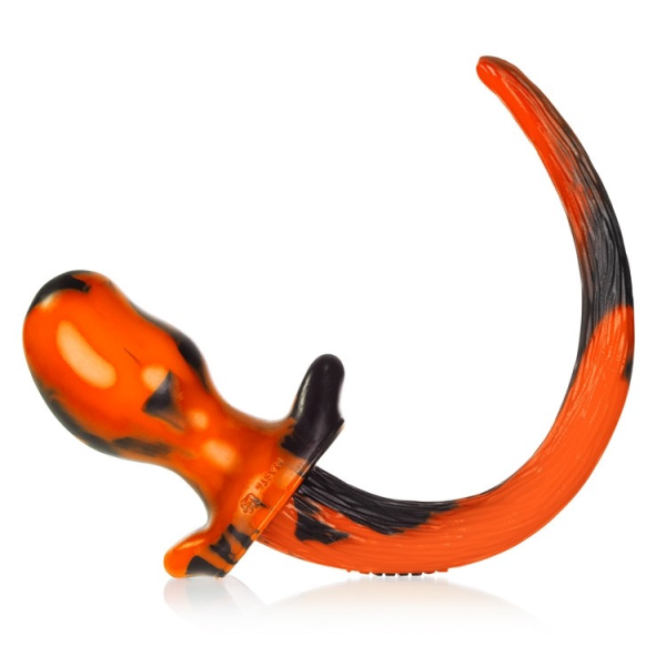 BULLDOG, puppy tail buttplug, ORANGE SWIRL, Large - Image 4