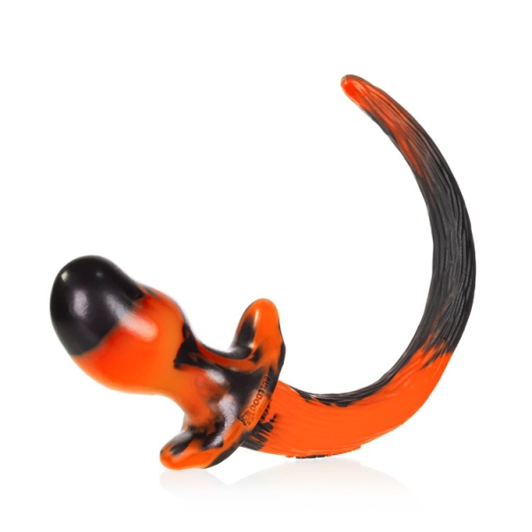 BULLDOG, puppy tail buttplug, ORANGE SWIRL, Large - Image 5