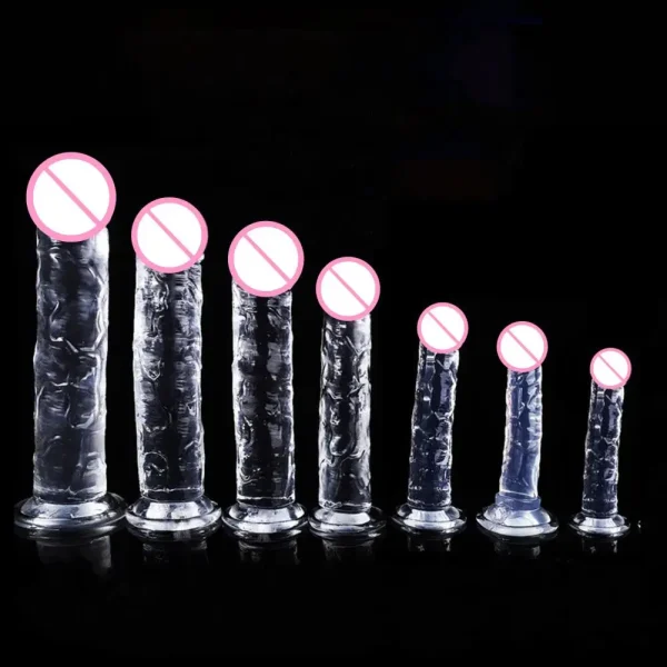 Transparent Dildo for Women Female G Spot Massage Soft Rubber Dildo for Female G-spot Stimulation for Solo or Couple Play Adult - Image 6