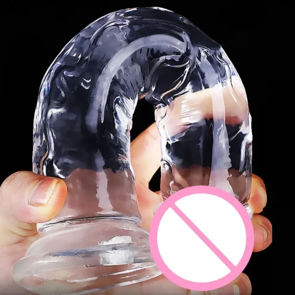 Transparent Dildo for Women Female G Spot Massage Soft Rubber Dildo for Female G-spot Stimulation for Solo or Couple Play Adult - Image 5